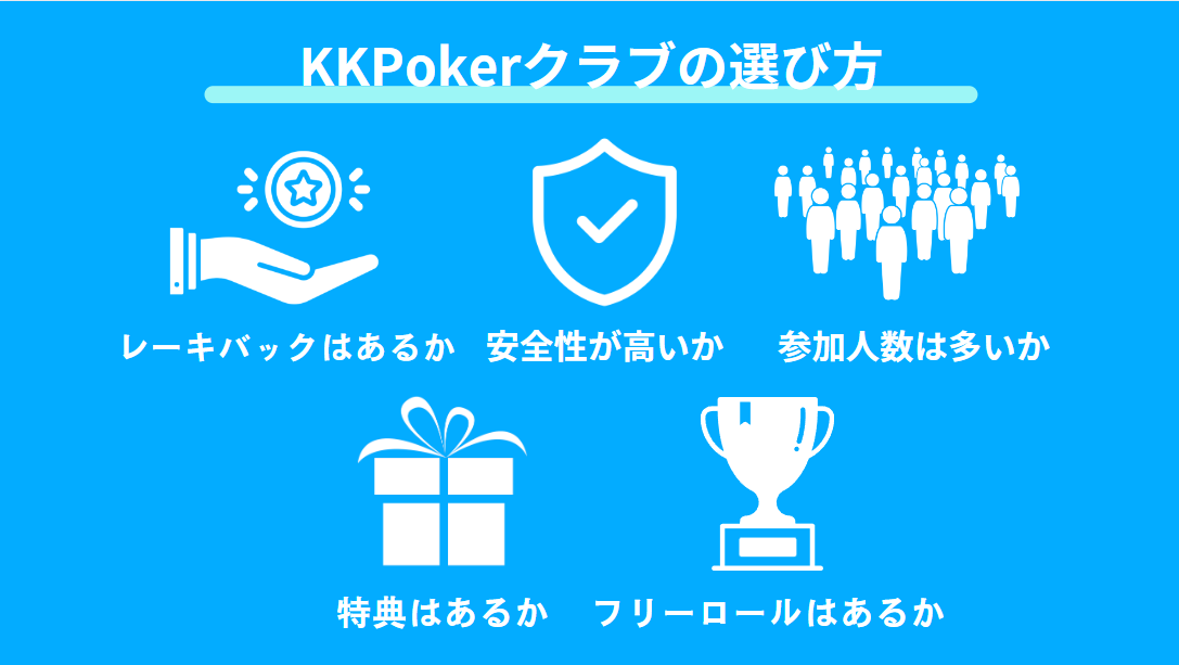 KKPoker(KKポーカー)クラブを選ぶ際の比較ポイント5選