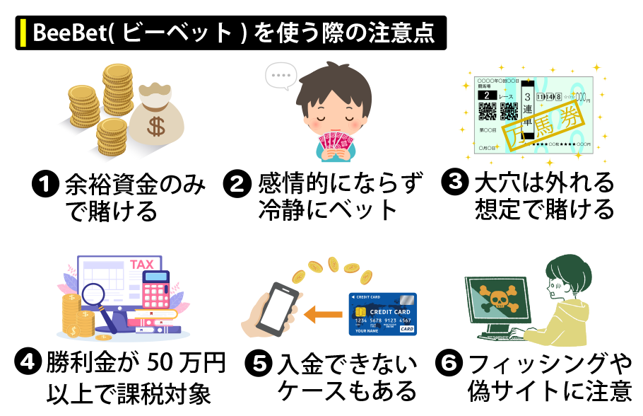 BeeBet（ビーベット）を使う際の注意点
