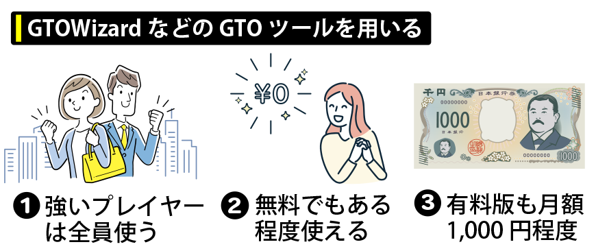 GTOWizardなどのGTOツールを用いる