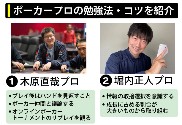 【調査】ポーカープロが上達した勉強法・コツを紹介