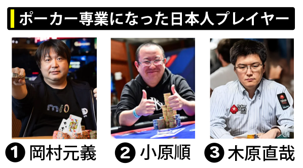 ポーカーの専業になった日本人プレイヤーを紹介